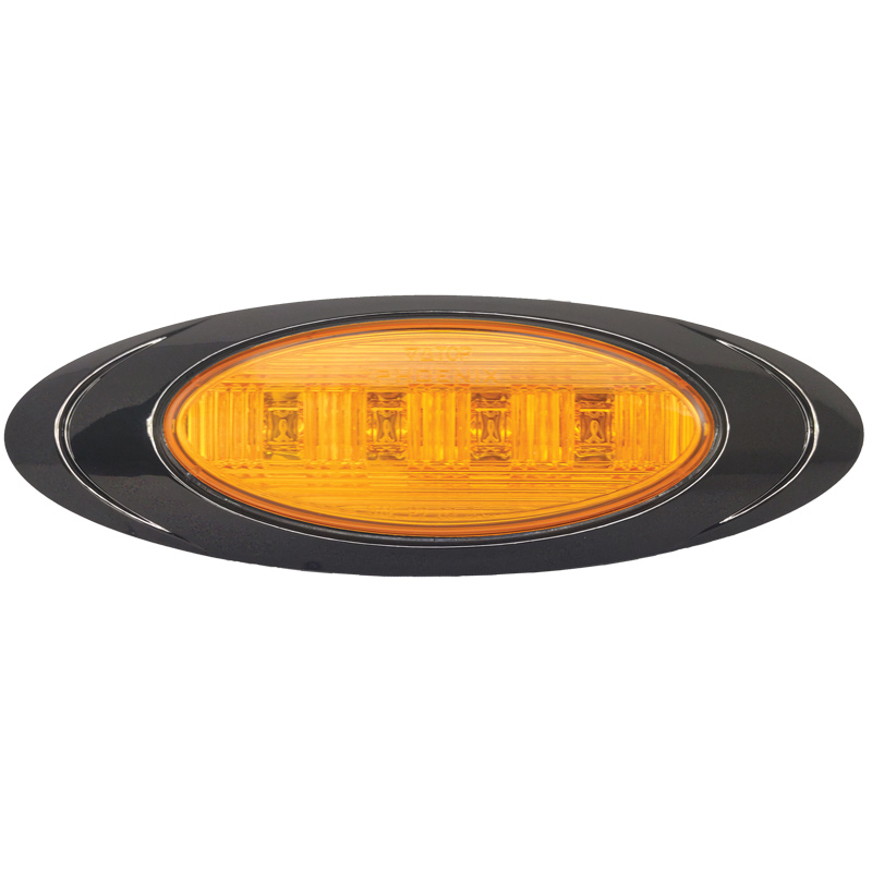 Oval P1 LED Clearance Marker Lights With Black Chrome Bezel