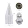Chrome Plastic Spike 21mm Lug Nut Cover Push On - Dimensions