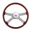 Peterbilt Kenworth 18" Wood Steering Wheel With Hub And Skull Accents