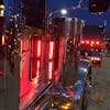 Peterbilt Donaldson Rear Backlit Air Cleaner Bars Angled On Truck - Night Time