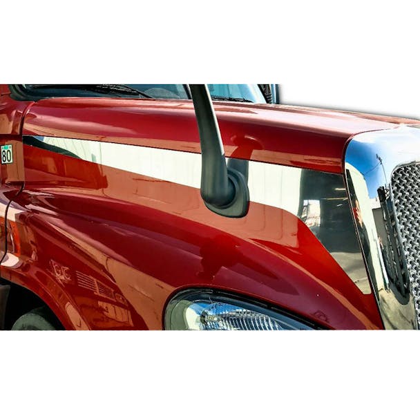 Freightliner Cascadia Stainless Steel Side Hood Stripe Trims