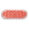 6" Oval 12 LED Red White Dual Color STT And Back Up Light - Red