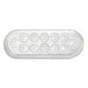 6" Oval 12 LED Red White Dual Color STT And Back Up Light - White