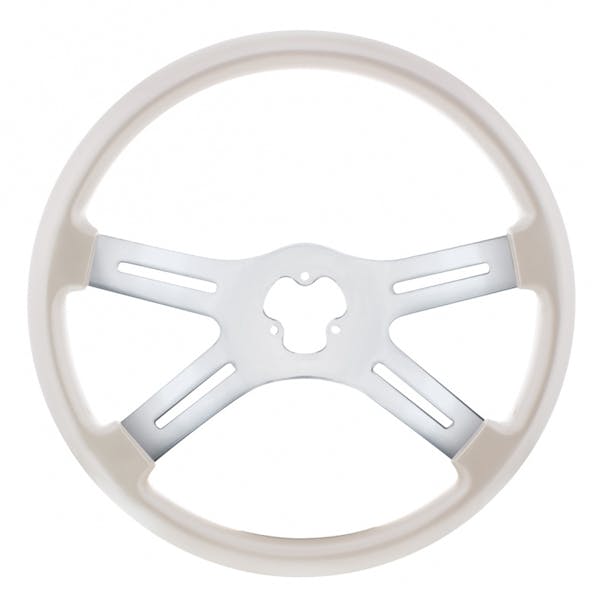 18" Vibrant Pearl White 4 Spoke Steering Wheel