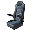 Economy High Back Diamond Pattern Leather Truck Seat With Lumbar Support - Side View