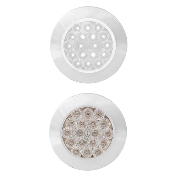 4" Round LED Light Flange Mount Fleet Series Back Up - Chrome