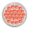 4"  Pearl Round LED Load Light With 1156 Plug - Red LEDs/Clear Lens On