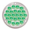 4" Pearl Round LED Interior Light With 1156 Plug - Green LEDs/Clear Lens On