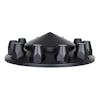 Matte Black Pointed Front Axle Cover With Removable Hubcap & 33mm Thread-On Lug Nut Covers - Profile View