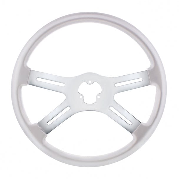 18" Vibrant Liquid Silver 4 Spoke Steering Wheel