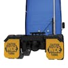 24" x 30" Yellow Caution Wide Turns Angled Mud Flap Pair - On Truck