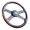 18" Chrome Dark Stars And Stripes Steering Wheel - Black