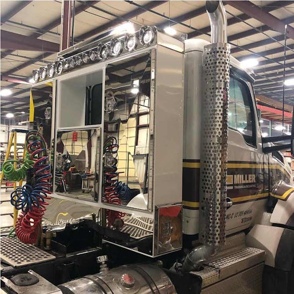 Enclosed 3 Door Headache Rack with Window (Right Side Closeup)