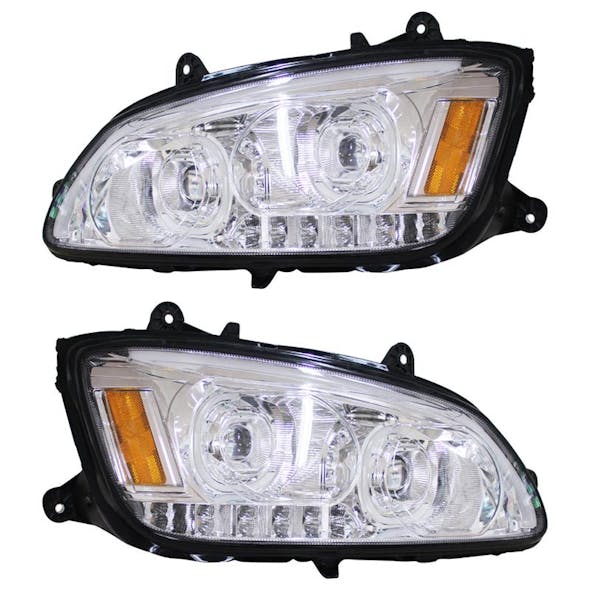 Kenworth T660 Chrome Full LED Headlights - Off