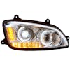 Kenworth T660 Chrome Full LED Headlights - Passenger Side On