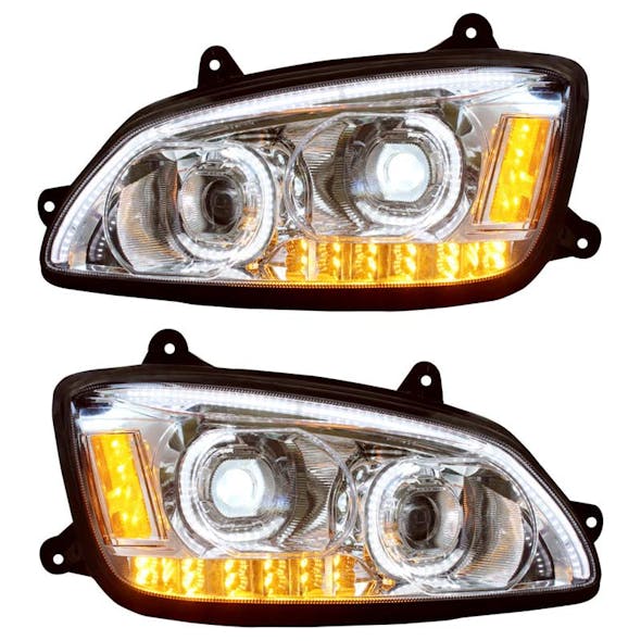 Kenworth T660 Chrome Full LED Headlights - On