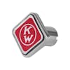 Kenworth Old Logo Tractor Trailer Air Brake Knob - (Red, Square)
