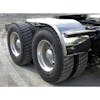 60" Semi Truck Half Fenders Smooth Stainless Steel With Rolled Edge On