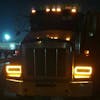 Rectangular Dual Headlight Sealed Transparent LED Bezel with Visor - Night View