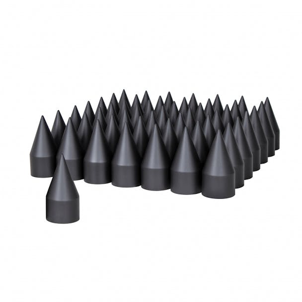 60 Pack Of Matte Black 33mm Thread On Spike Nut Cover