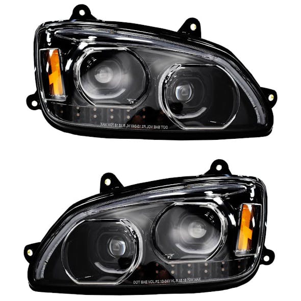 Kenworth T660 Chrome Full LED Headlights - Both Sides Off
