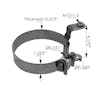 Kenworth W900 T800 T600 5" Stainless Steel Upper Slider Clamp Dimensions