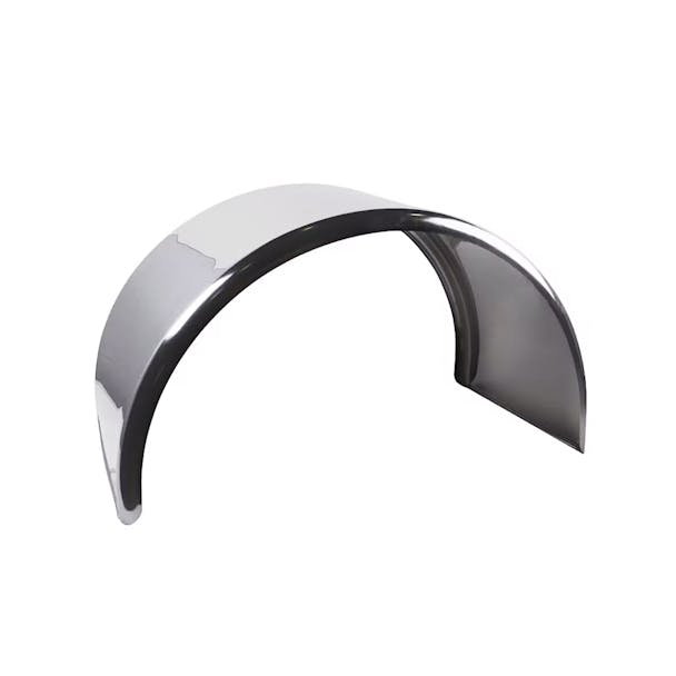 80" Semi Truck Single Axle Smooth Stainless Steel Fender Pair - Thumbnail
