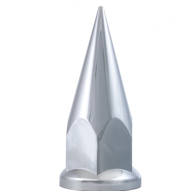 Chrome Plastic 33mm Push On Super Spike Nut Covers - Close Up