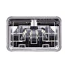 Rectangular Heated Polycarbonate Light 4"x6" High Power LED High Beam Front View  