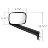 Freightliner Cascadia 2018+ Heated Blackout Hood Mirror - Dimensions