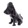 Matte Black Die-Cast Basset Hound Hood Ornament Side View