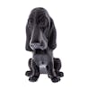 Matte Black Die-Cast Basset Hound Hood Ornament Front View
