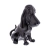 Matte Black Die-Cast Basset Hound Hood Ornament Side View 2