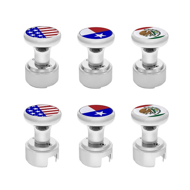 Chrome 1/2"-13 Thread-On Flag Gearshift Knob With Adapter - Default