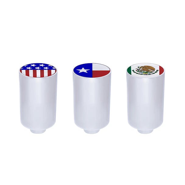 3" Chrome All Flag Emblem Air Valve Knob
