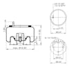 Hendrickson Rolling Lobe Air Spring 9270 1R13119 C20010 - Dimensions