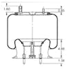 International Rolling Lobe Air Spring 1R12401 1S12244 1670043C1 - Additional Dimensions