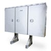 Stainless Steel Door Enclosed Headache Rack - w/ Light Bar