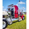 Stainless Steel Door Enclosed Headache Rack With Jail Bar Window - Red Truck