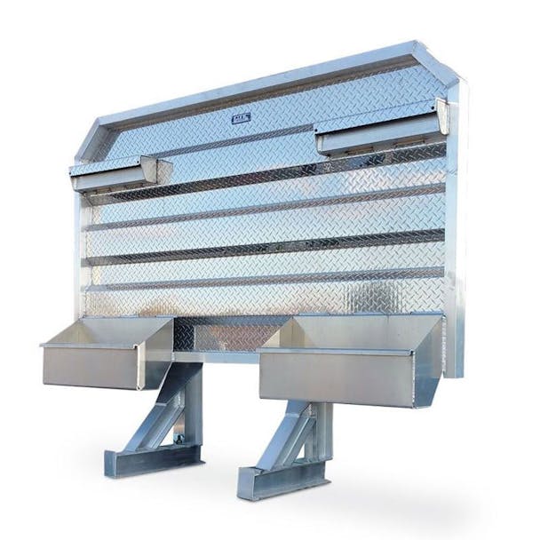 Open Aluminum Headache Rack With Split Trays For Semi Trucks - Default
