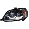 Freightliner M2 Blackout Projector Headlight Pair With Dual Function Sequential LED Light Bar - Driver Side