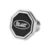 Peterbilt Oval Logo Tractor Trailer Air Brake Knob (Black Metallic, Octagon)