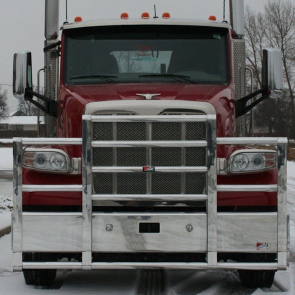 Peterbilt 567 2016+ Set Forward Axle Ali Arc Straight Bumper Grill Guard-16in 4-Post Guard