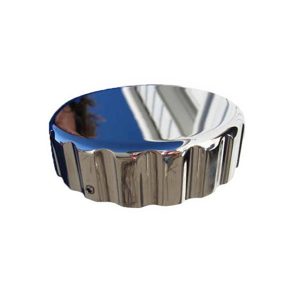 Lifetime Chrome Billet Kenworth Fuel Cap Cover With Ribbed Edge