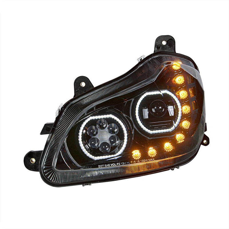 ライト・ランタン HURI8 Kenworth T680 Blackout Headlight With Halo LED And