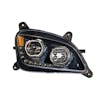 Peterbilt 579 587 Blackout Headlight With LED Halo Position Rings - Passenger Side