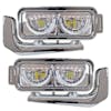 Peterbilt 359 367 379 389 567 589 LED Headlight Assembly with Half Moon DRL Feature and Custom Mounting Arm - Both Sides
