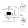 Link Freightliner Cabin Air Spring 1829919000 1102A047 - Dimensions