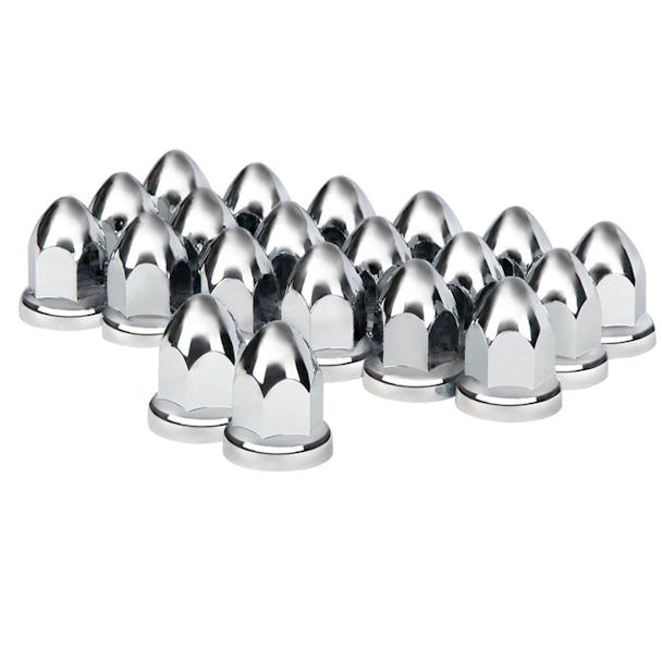 20 Pack Chrome 33mm Push On Bullet Nut Covers