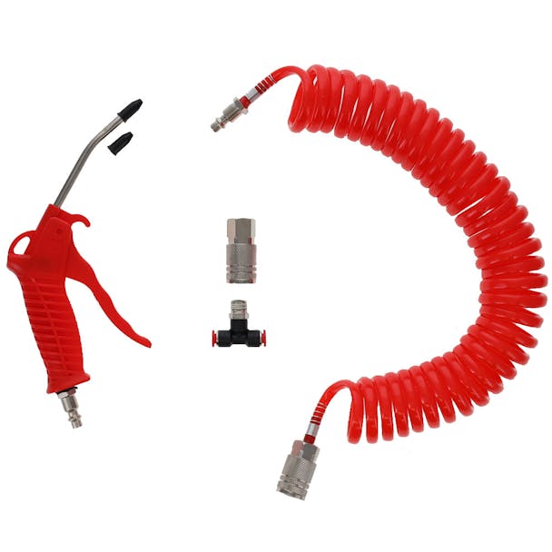 Universal Truck Air Seat Blow Gun Kit - Blow Gun, Hose, and Connectors